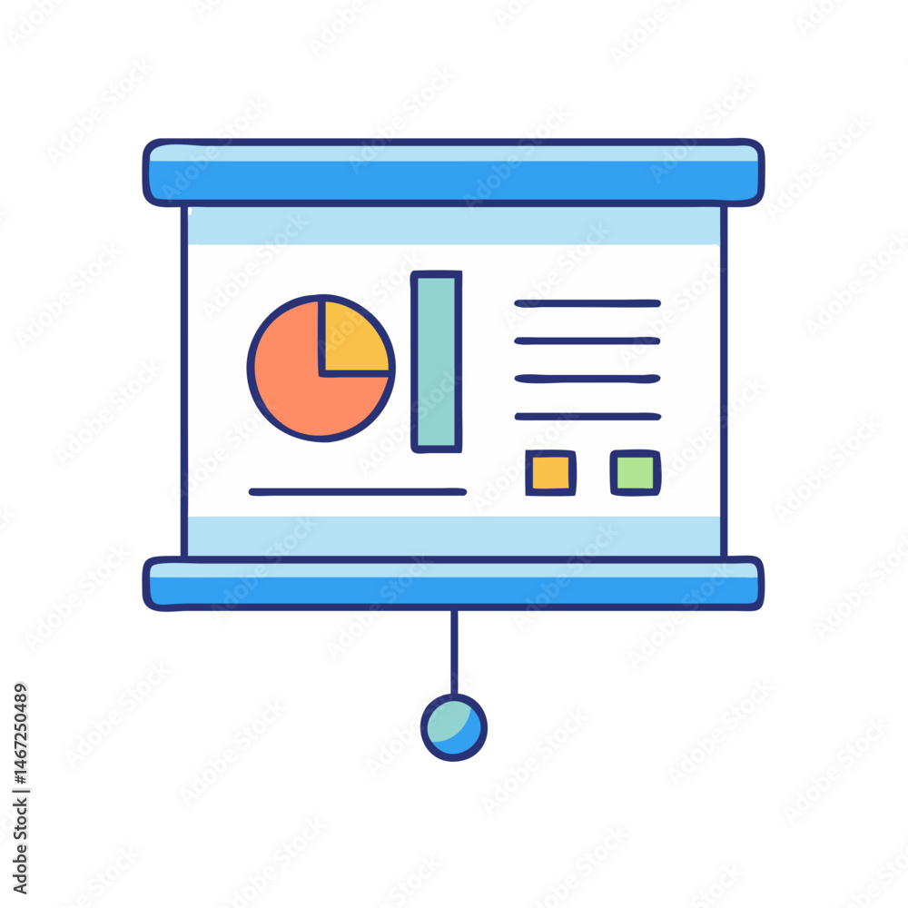 Aufkleber presentation chart data analysis business report slide financial graph information board room