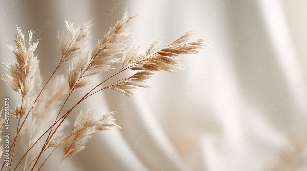 Aufkleber a cascade of golden wheat stalks flows gracefully, illuminated by warm light, creating a serene and 