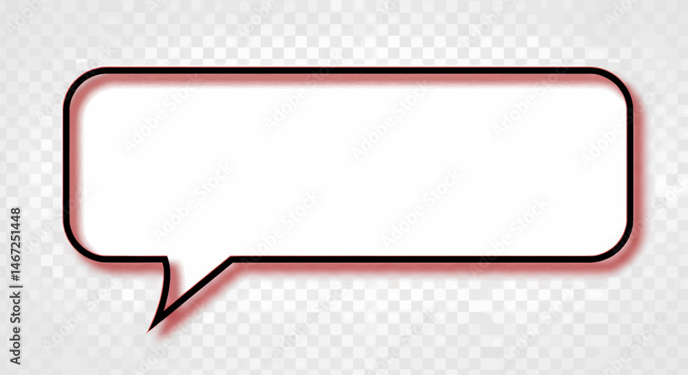 Poster a white, rectangular speech bubble. the background is completely transparent, suitable for vector gr