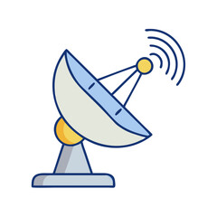 Satellite dish antenna vector illustration for communication and technology design concept