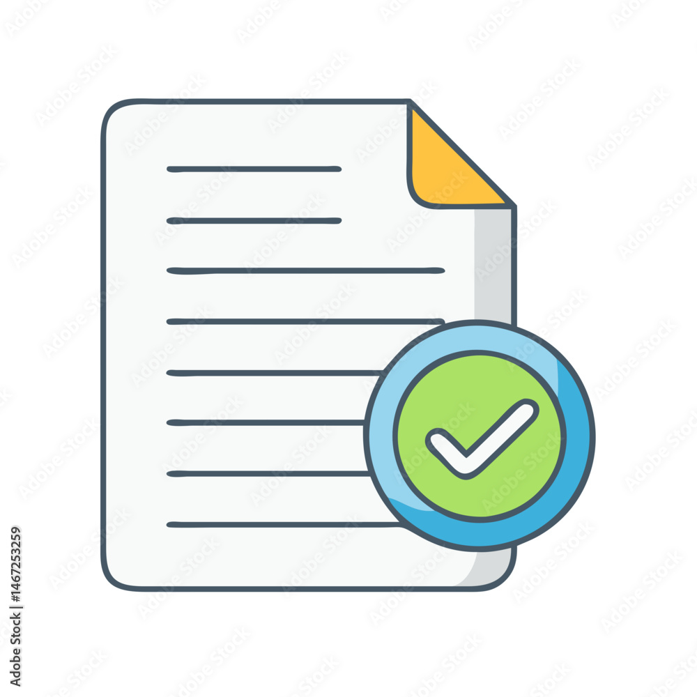 Poster document checklist complete checkmark icon file task list vector illustration symbol design graphic