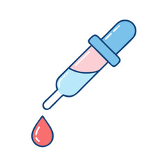 Dropper pipette liquid medicine chemistry laboratory science tool equipment drop medical healthcare blue