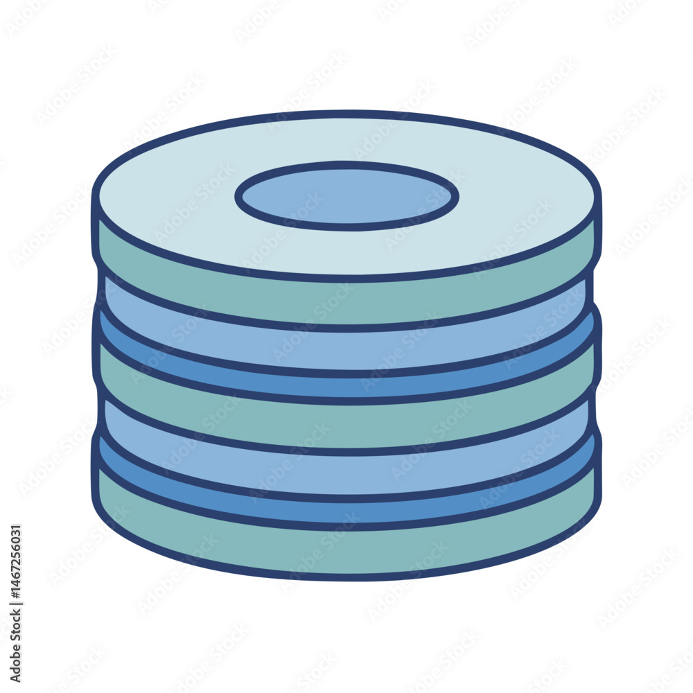 Poster isometric database server stack illustration for data storage and cloud computing design concept