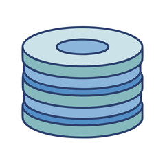 Isometric database server stack illustration for data storage and cloud computing design concept