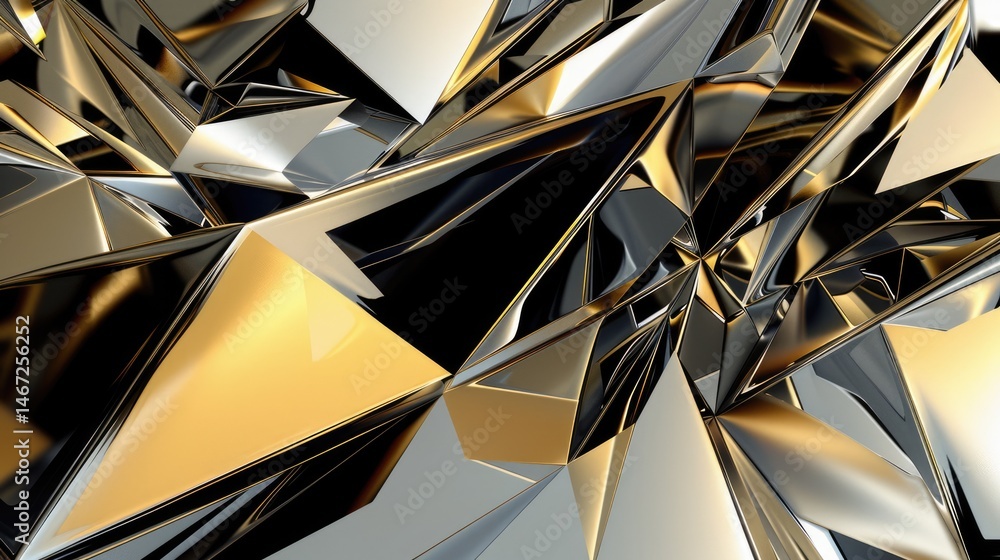 Aufkleber abstract geometric shapes crystal on surface of contemporary design express scene of seamless patter