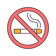 No smoking sign vector illustration for smoke free zone and health campaign awareness design