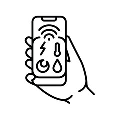 smart predicting utility black line icon.