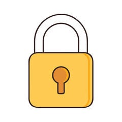 Yellow padlock security safety lock protection privacy secure access closed mechanism system