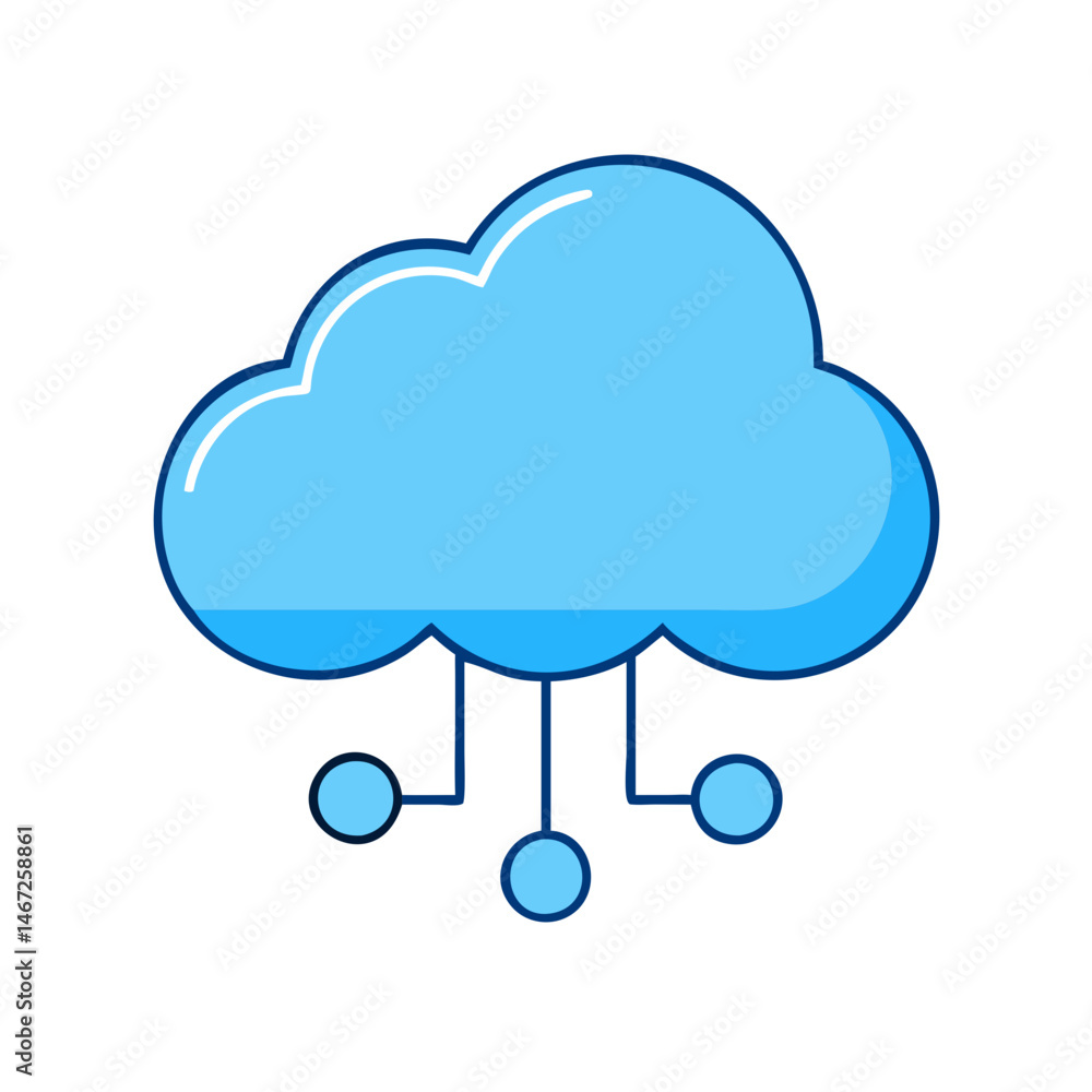 Poster cloud computing technology illustration cloud network data storage cloud service cloud platform clou