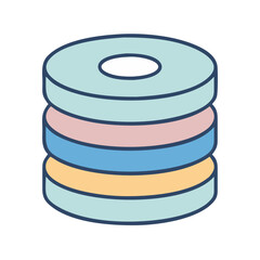 Stacked donut chart diagram illustration infographic data visualization presentation design
