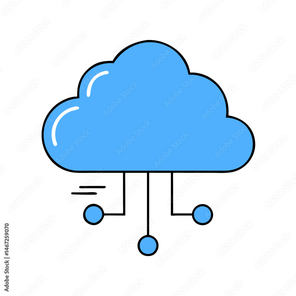Poster Cloud computing network data storage server technology system infrastructure connection concept