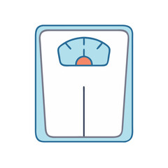 Illustration of a bathroom scale for weight loss management and healthy lifestyle tracking tool