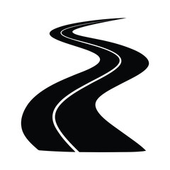 Winding Road Path Vector Silhouette