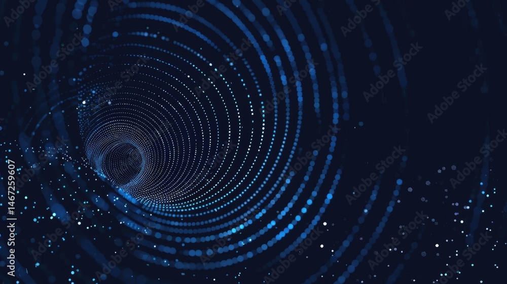 Poster abstract picture micro light sparkling particle represent data flow vivid flowing wave with high tec