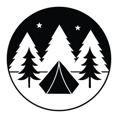 Obraz premium Camping Under the Stars Nighttime Adventure in the Forest