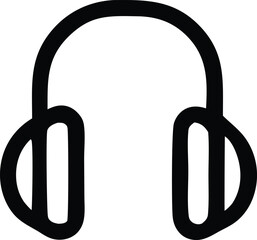 🎧 White headphones, an isolated audio icon for music listening