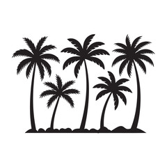 Palm tree silhouette vector illustration 