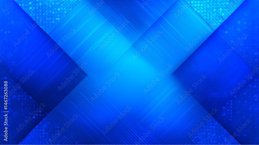 Poster abstract glowing geometric square shape with blue gradient background. modern digital design concept