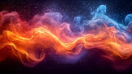 Abstract fiery and icy wave design.