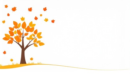 Autumn leaves falling nature scene digital illustration calm environment ground level view seasonal change