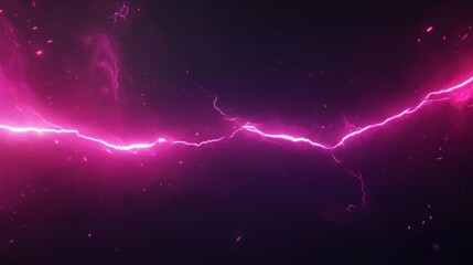 Abstract pink lightning energy streak on dark background.