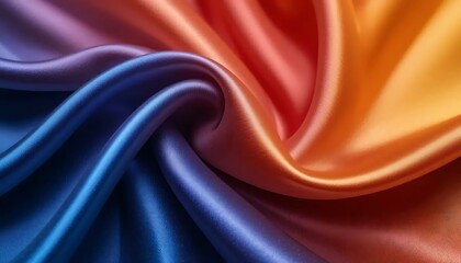 Obraz premium Abstract flowing folds of vibrant silk fabric create dynamic movement and visual texture seamlessly.