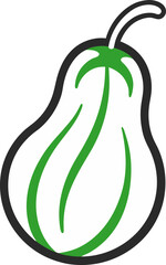 Bitter Gourd icon line art vector on transparent background