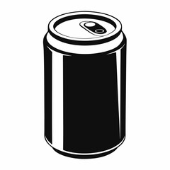 Realistic Silver Soda Can Icon with Pull Tab - Metallic Design