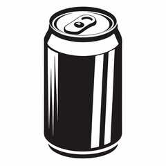 Realistic Silver Soda Can Icon with Pull Tab - Metallic Design