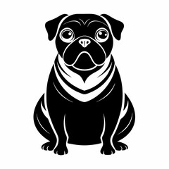 Sitting Dog Silhouette Icon - Modern Minimalist Animal Illustration