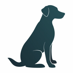 Sitting Dog Silhouette Icon - Modern Minimalist Animal Illustration