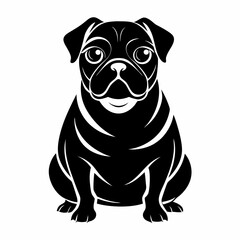 Sitting Dog Silhouette Icon - Modern Minimalist Animal Illustration