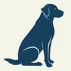 Sitting Dog Silhouette Icon - Modern Minimalist Animal Illustration
