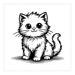 Cute and versatile Cat illustrations for t-shirts, stickers, books, and digital designs—perfect for commercial or personal projects