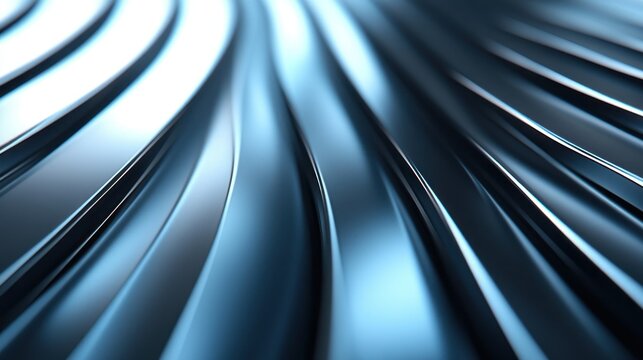 Abstract, flowing, metallic ribbons.  Detailed, sleek, and reflective surface - Powered by Adobe
