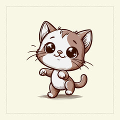 Cute and versatile Cat illustrations for t-shirts, stickers, books, and digital designs—perfect for commercial or personal projects