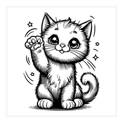 Cute and versatile Cat illustrations for t-shirts, stickers, books, and digital designs—perfect for commercial or personal projects