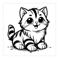 Cute and versatile Cat illustrations for t-shirts, stickers, books, and digital designs—perfect for commercial or personal projects