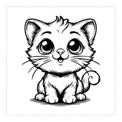 Cute and versatile Cat illustrations for t-shirts, stickers, books, and digital designs—perfect for commercial or personal projects