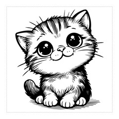 Cute and versatile Cat illustrations for t-shirts, stickers, books, and digital designs—perfect for commercial or personal projects