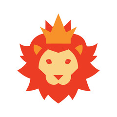 Lion Head Crown Logo Design.
