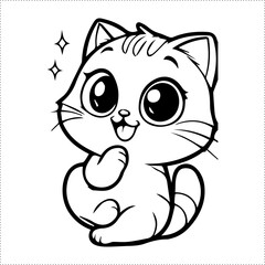 Cute and versatile Cat illustrations for t-shirts, stickers, books, and digital designs—perfect for commercial or personal projects