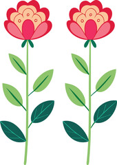 A floral vector illustration showcases a beautiful bouquet of red and pink roses, a timeless symbol of love and natural beauty