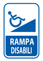 Cartello Disabili, diversamente abili, portatori di handicap, handicappati