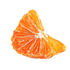 Dried tangerine slice isolated on transparent background