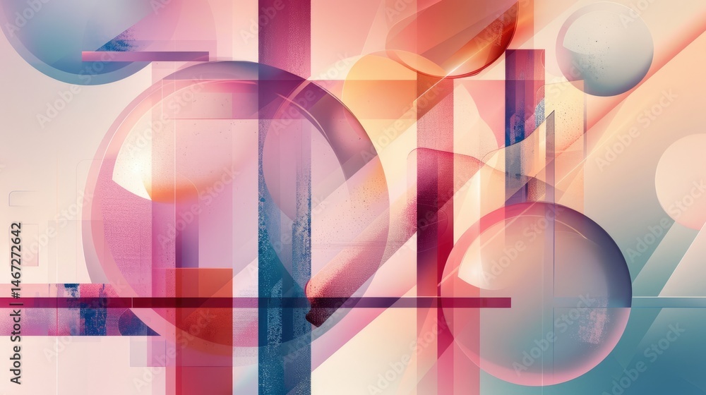 Poster abstract circle geometric shapes effect on surface of digital cyber design express scene of cyberspa
