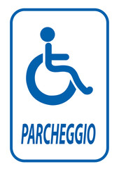 Cartello Disabili, diversamente abili, portatori di handicap, handicappati
