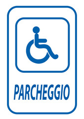 Cartello Disabili, diversamente abili, portatori di handicap, handicappati