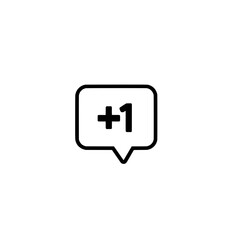 Speech bubble with plus one symbol representing social media engagement, digital interaction, and positive user feedback