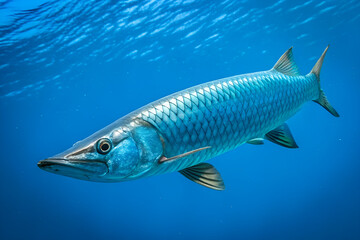 Fototapeta premium Gar on blue background